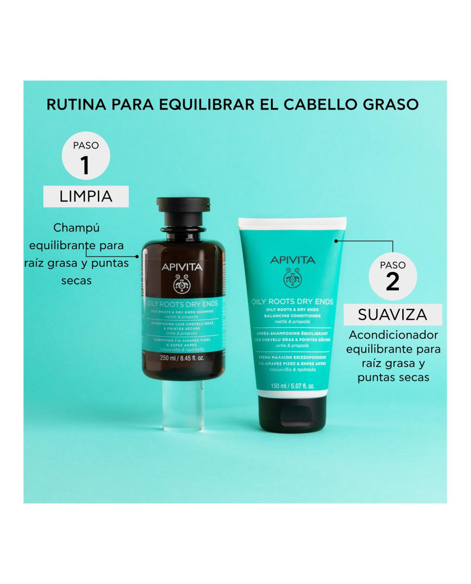 Champú Para Raíces Grasas Y Puntas Secas 250 Ml Apivita - 250 ml 5