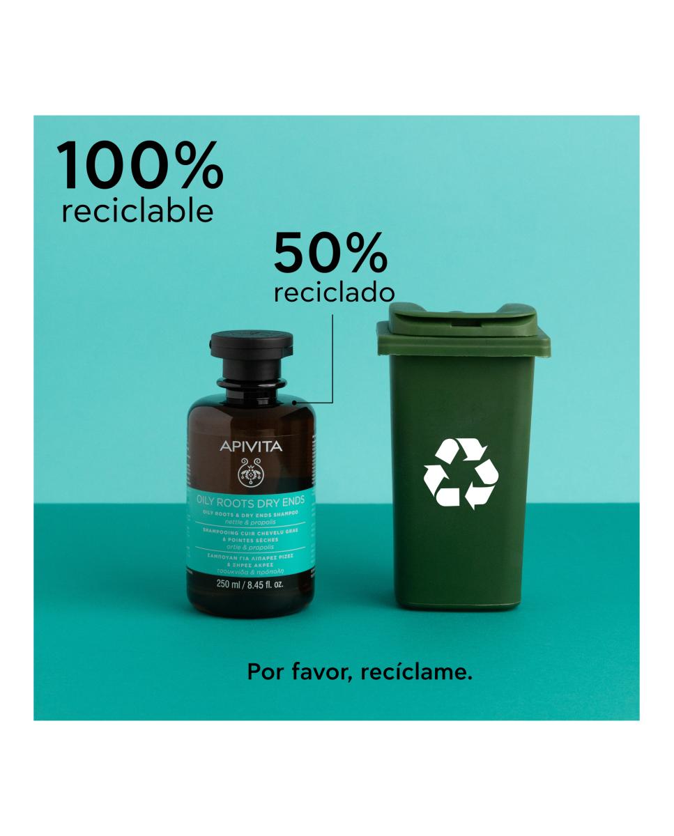 Champú Para Raíces Grasas Y Puntas Secas 250 Ml Apivita - 250 ml 7