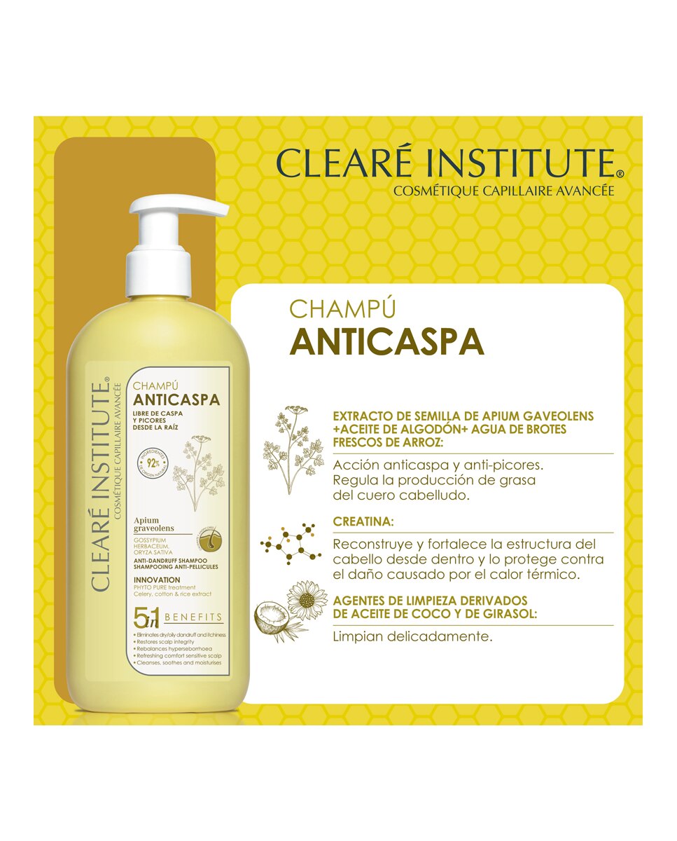 Champú Anticaspa Clearé Institute - 400 ml 3