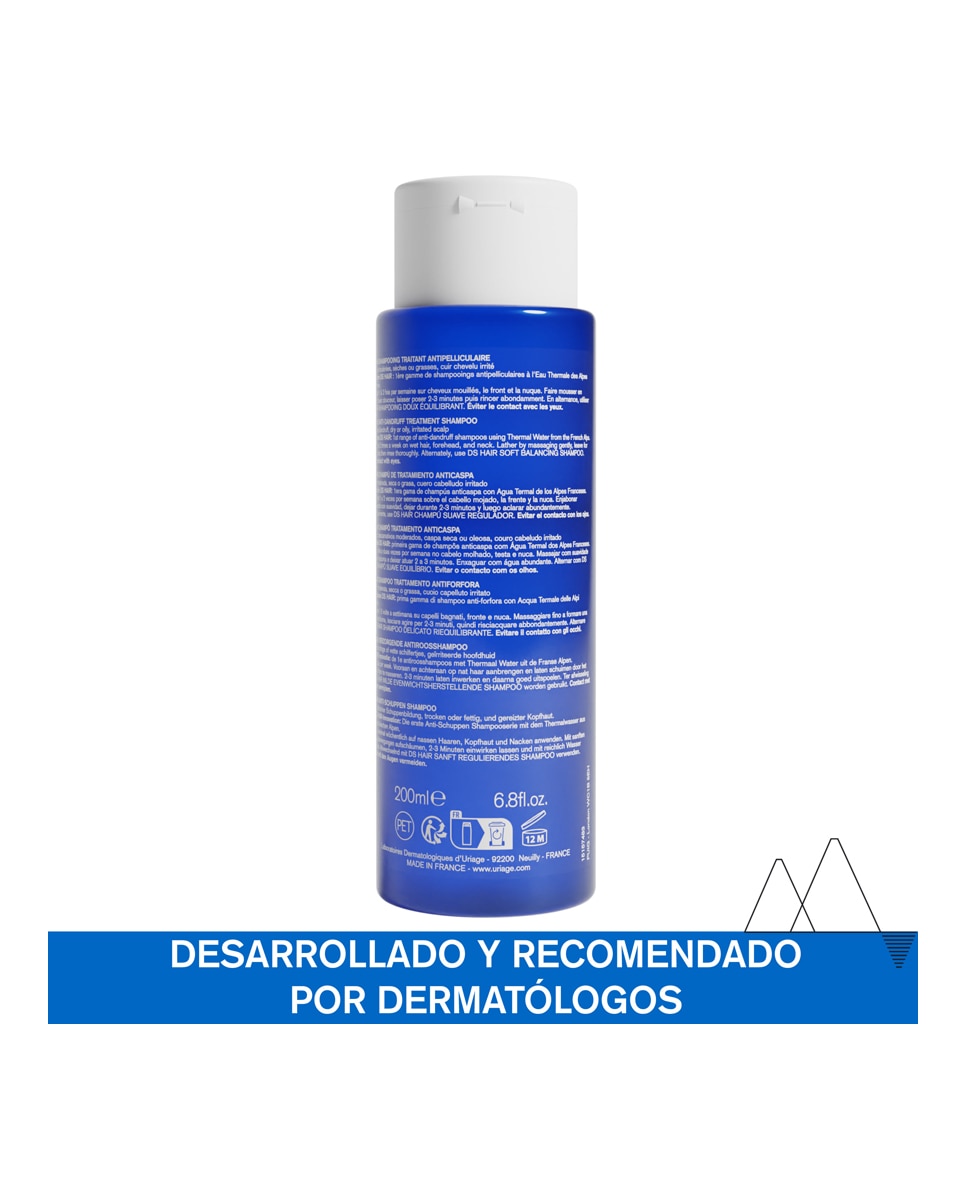 Hair Champú Tratante Anticaspa HS 200 ml Uriage - 200 ml 3