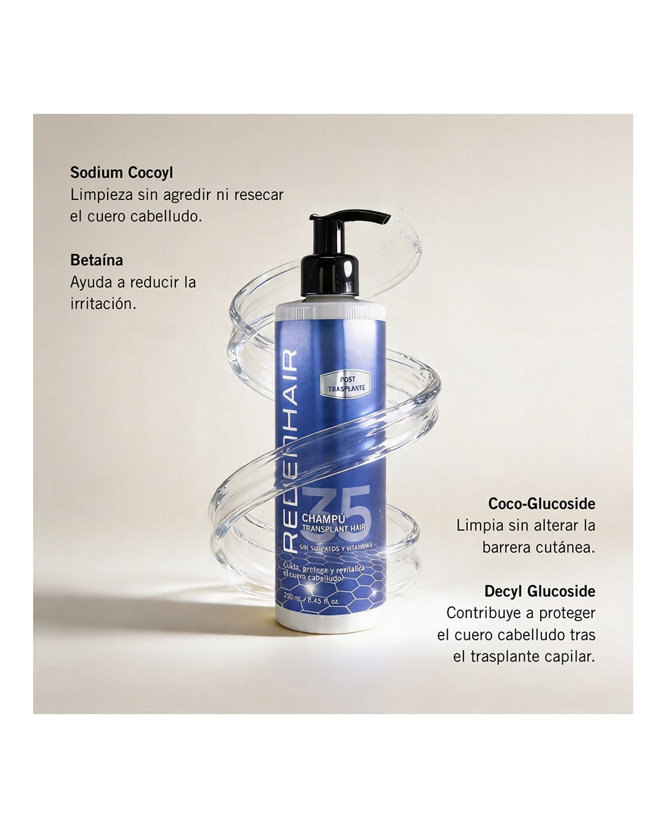 Imagen 4 de Champú pos-trasplante capilar 250ml Redenhair - 250 ml