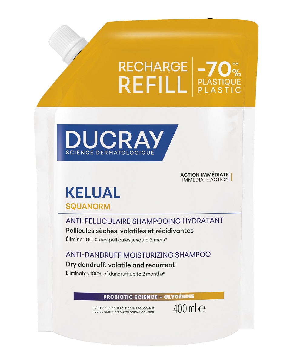 Ducray - Champú Hidratante Anticaspa KELUAL SQUANORM 400 Ml Ducray.