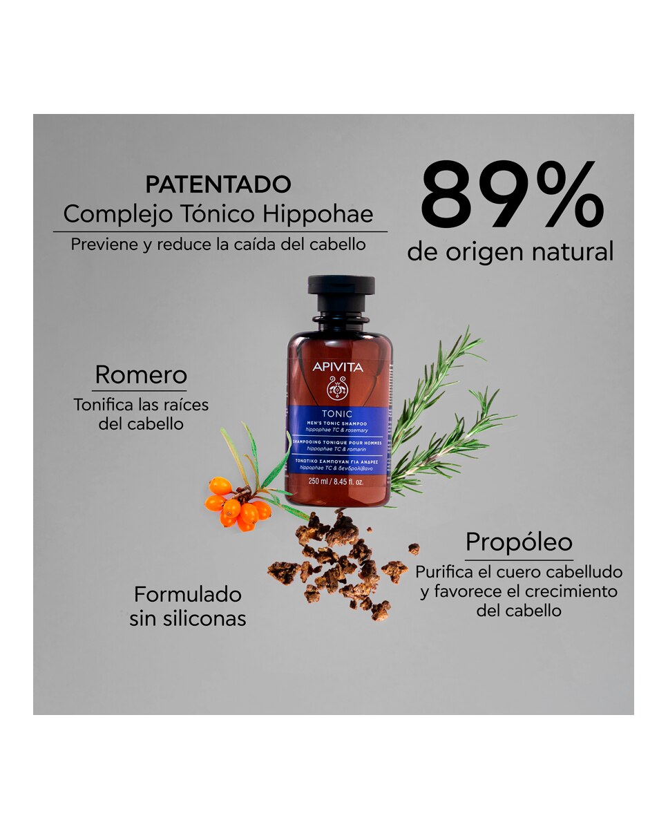 Champú Tonificante Anticaída Apivita - 250 ml 4