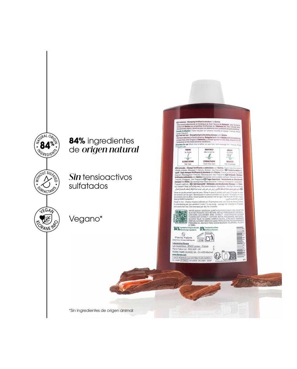 Champú A La Quinina Y Edelweis Bio 400 ml Klorane 6