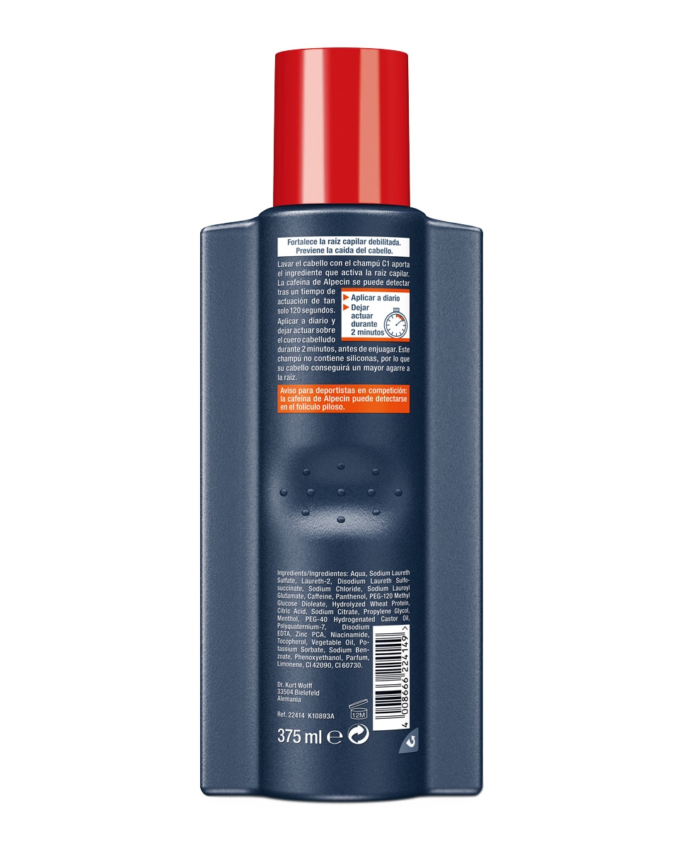 Champú Anticaída Cafeína C1 Alpecin - 375 ml 2