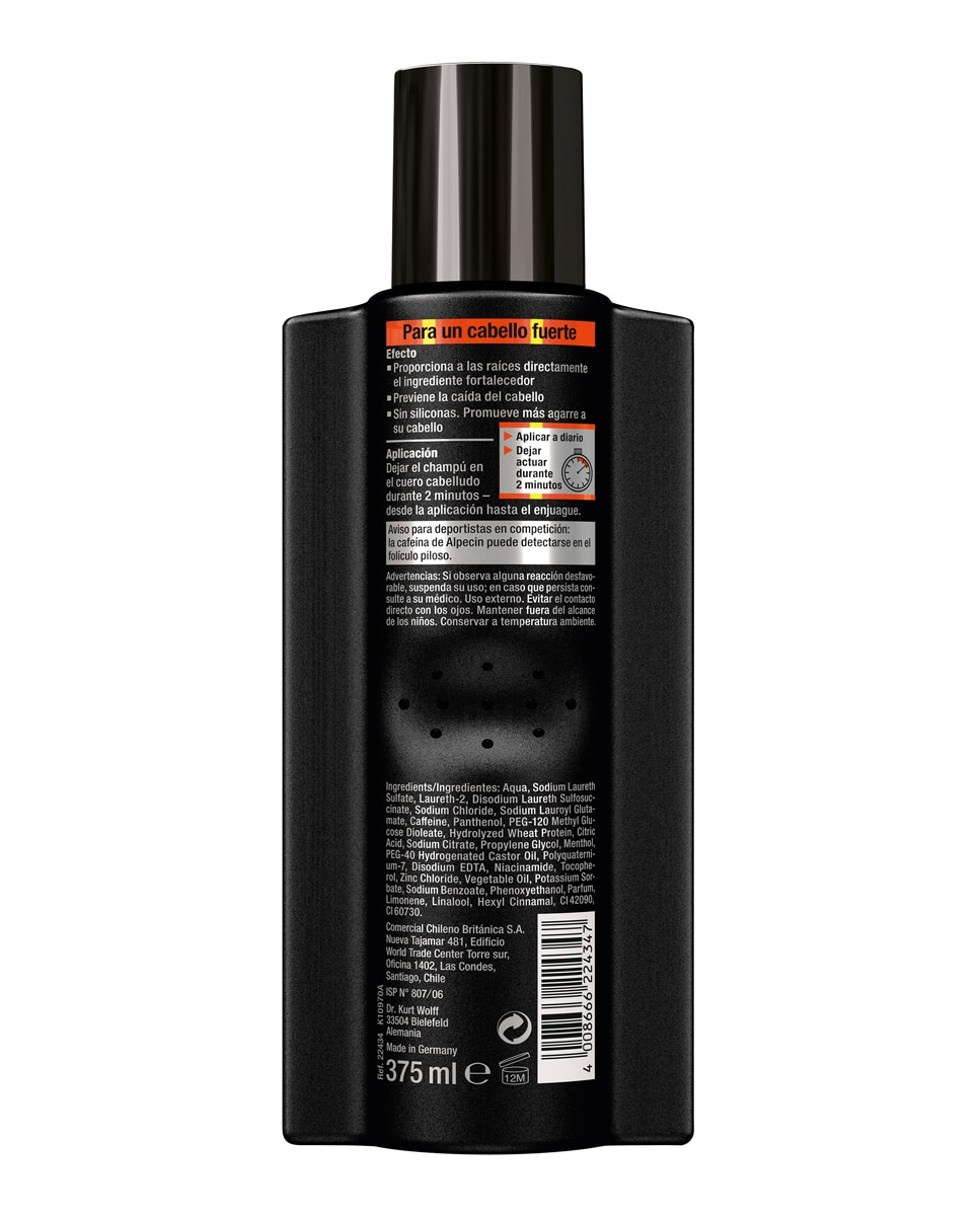 Champú Anticaída Cafeína Black Edition Alpecin - 375 ml 2