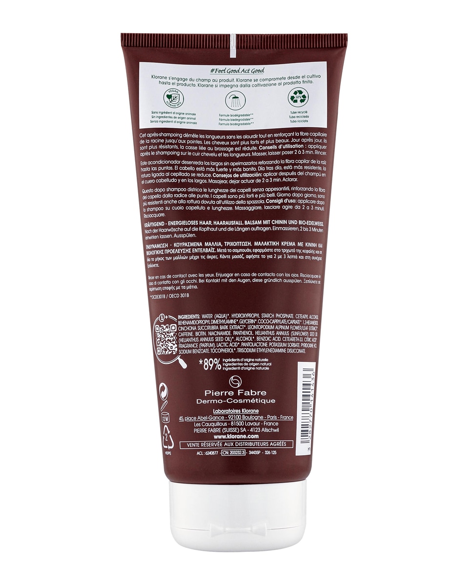 Acondicionador Quinina 200 ml Klorane 2