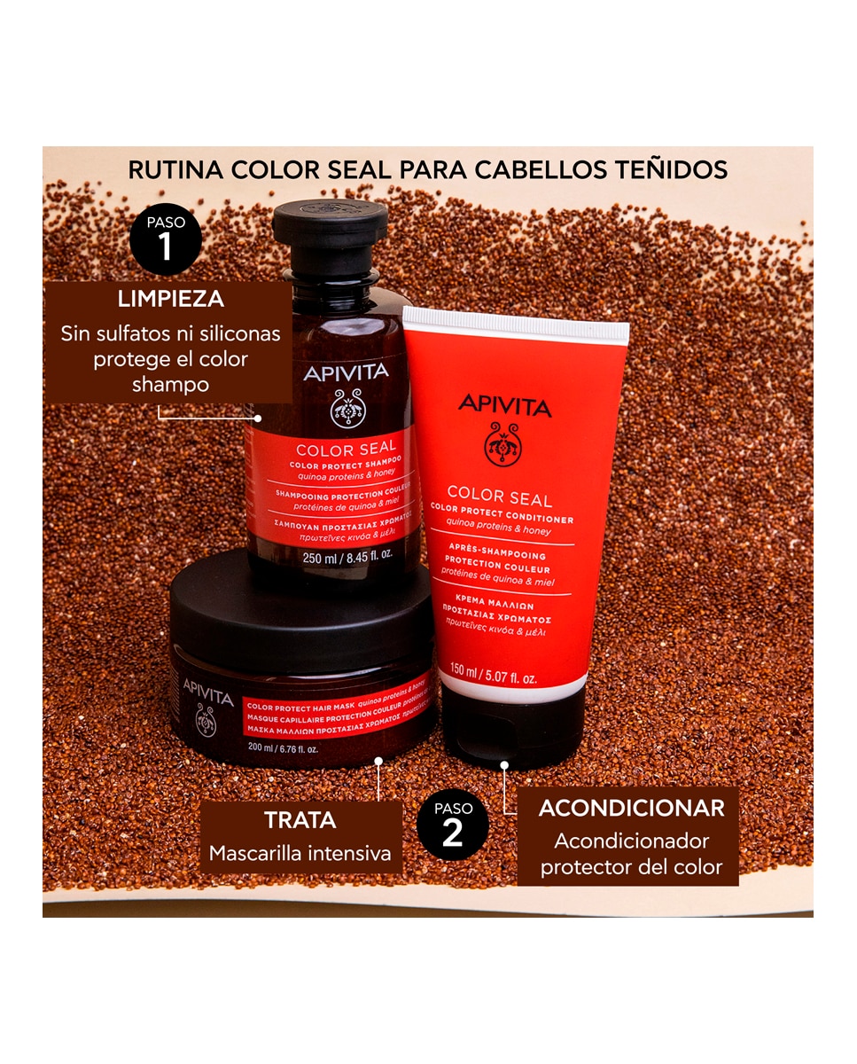 Mascarilla Capilar Selladora del Color Apivita - 200 ml 5