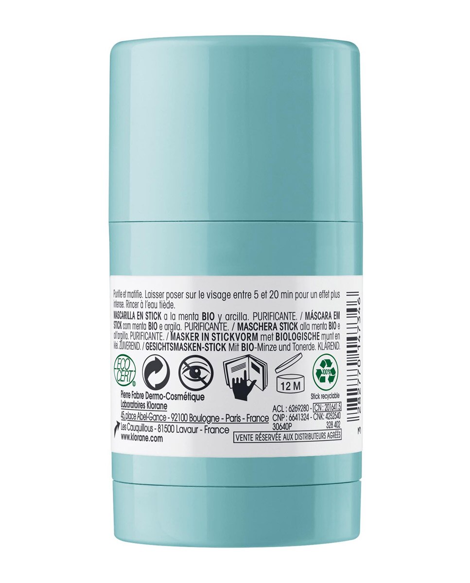 Mascarilla En Stick A La Menta Acuática Bio Y Arcilla 25 g Klorane - 25 g 2