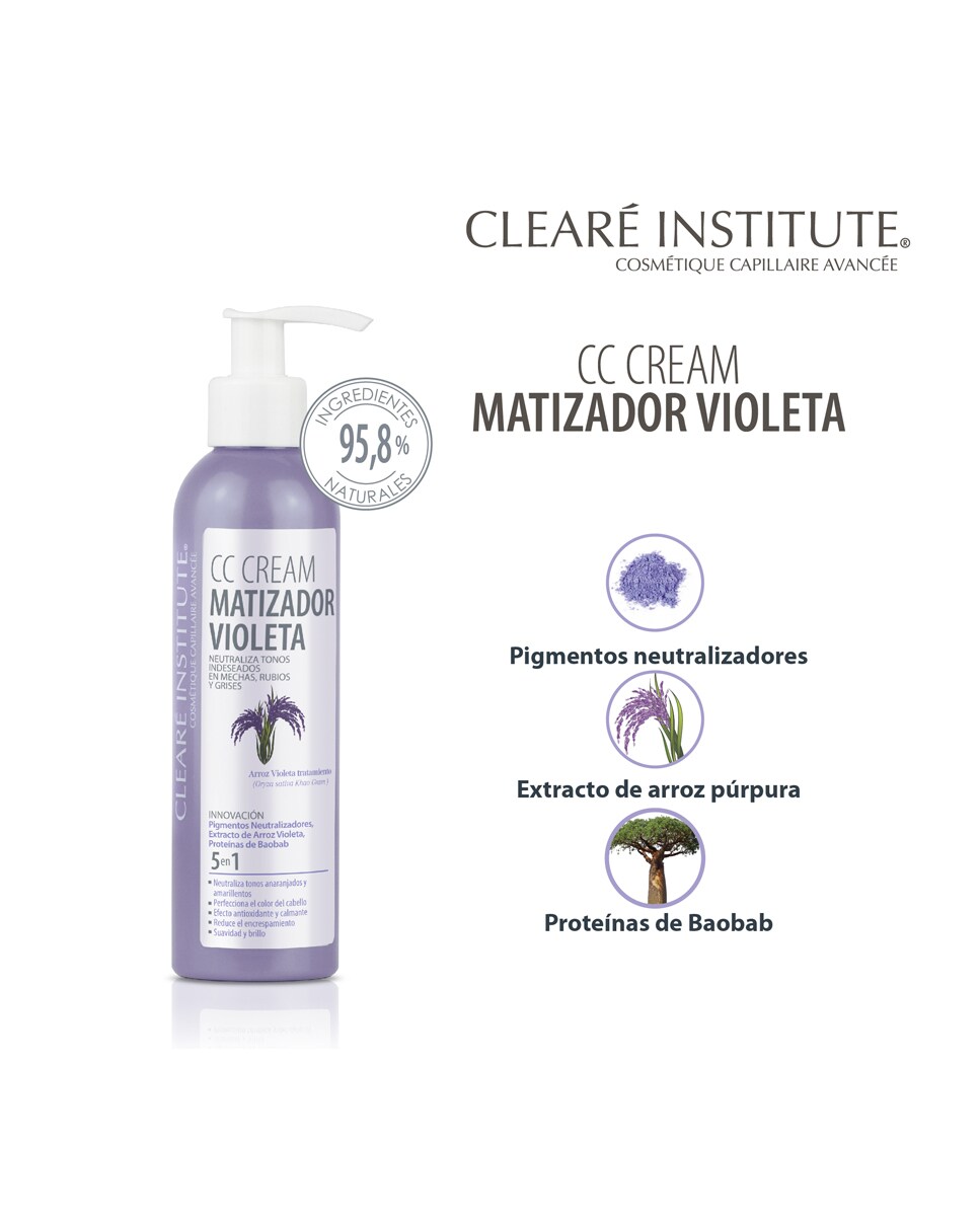 CC Cream Matizador Violeta 200 ml Clearé Institute 5