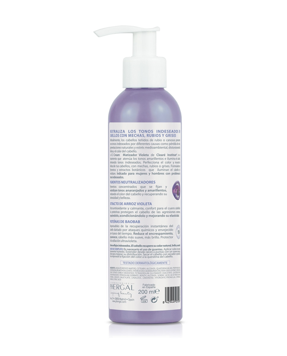 Imagen 8 de CC Cream Matizador Violeta 200 ml Clearé Institute - 200 ml