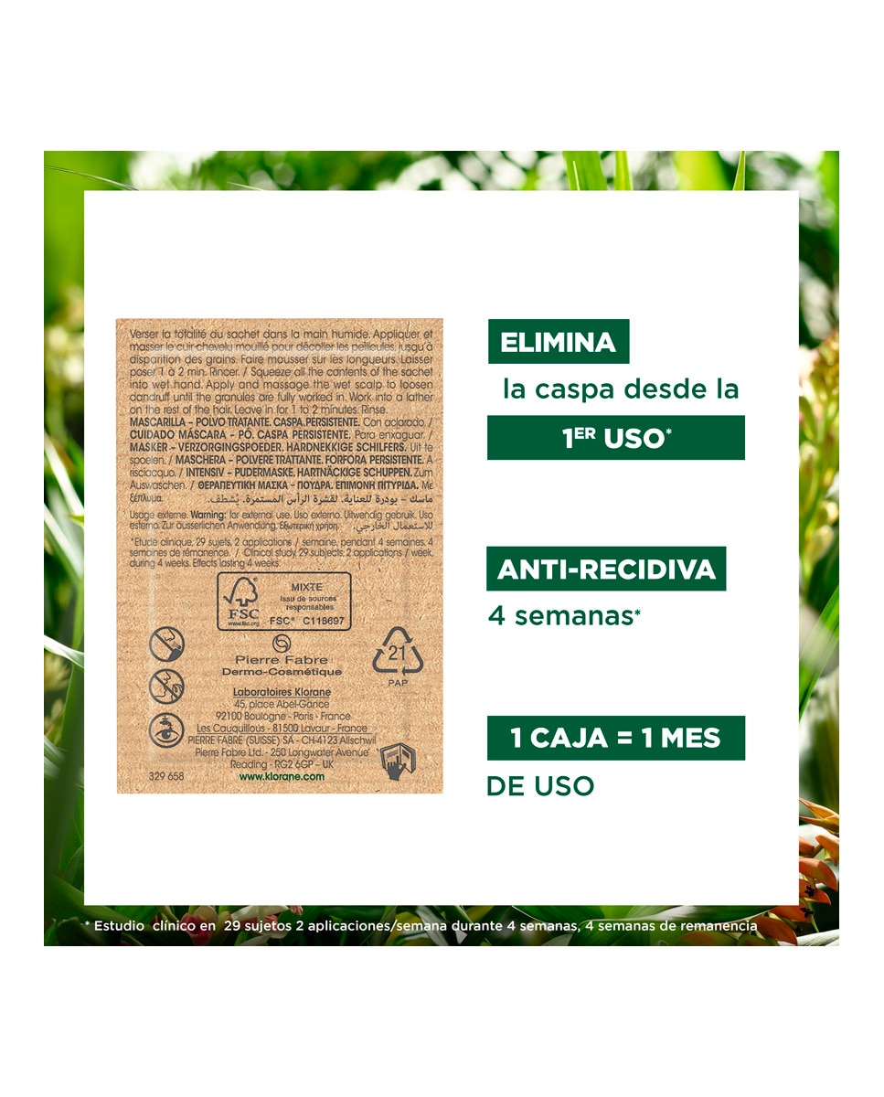 Mascarilla Capilar Polvo Tratante A La Galanga Klorane 3