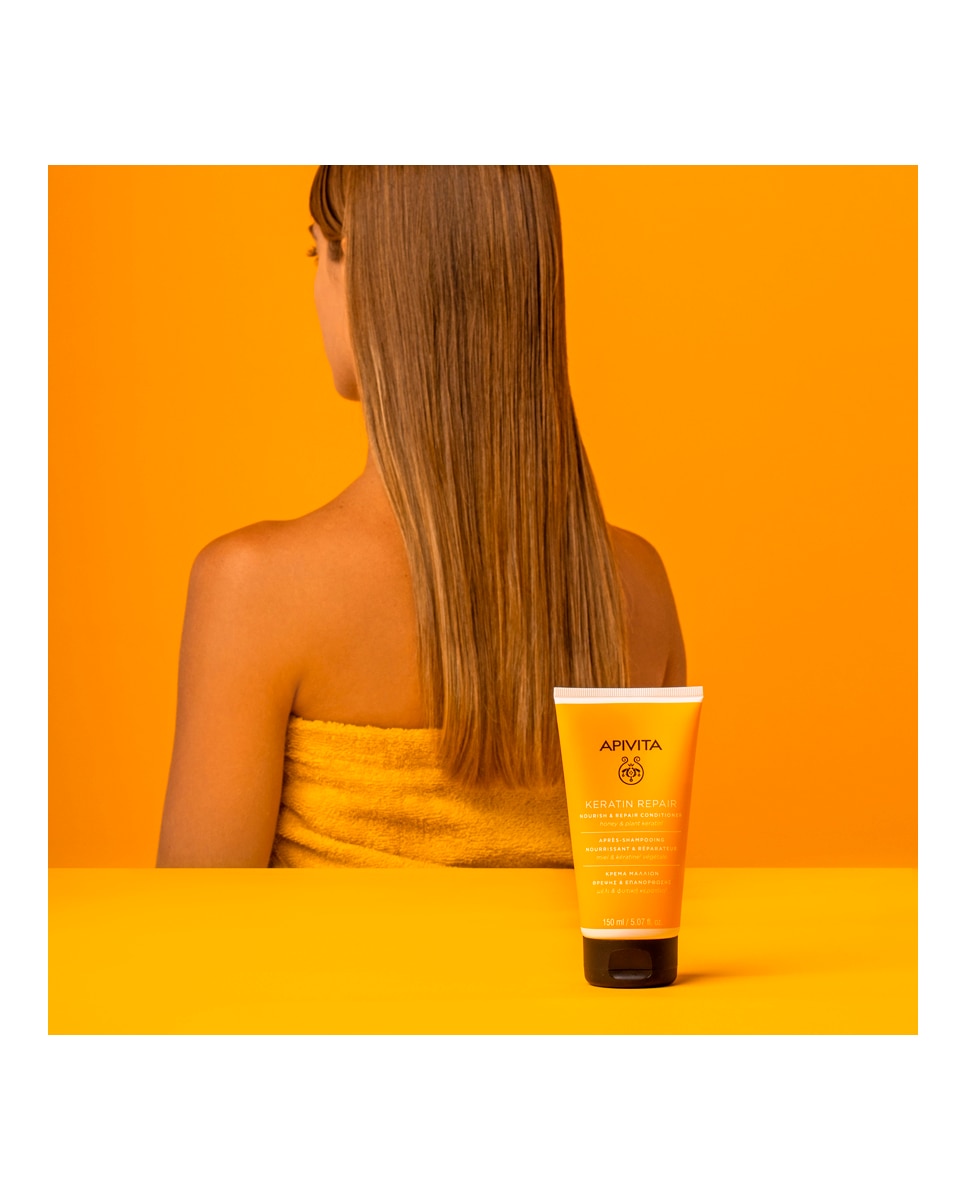 Acondicionador para Cabella Seco y Dañado Keratin Repair Apivita - 150 ml 4