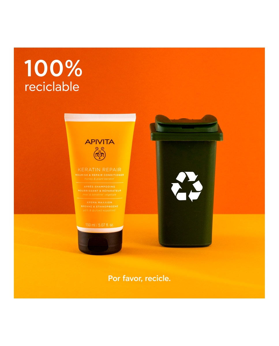 Acondicionador para Cabella Seco y Dañado Keratin Repair Apivita - 150 ml 7