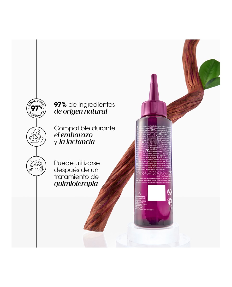 Imagen 2 de Sérum crecimiento Adenosina y Quinina 100 ml Klorane - 100 ml