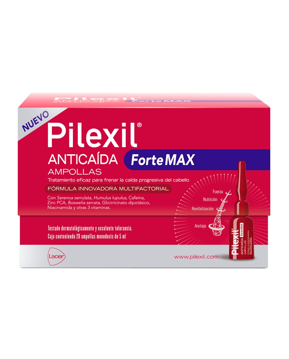 Pilexil - 20 Ampollas Anticaída ForteMax Pilexil.