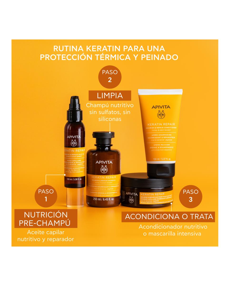 Aceite Capilar Nutritivo Y Reparador Keratin Repair Apivita - 100 ml 6