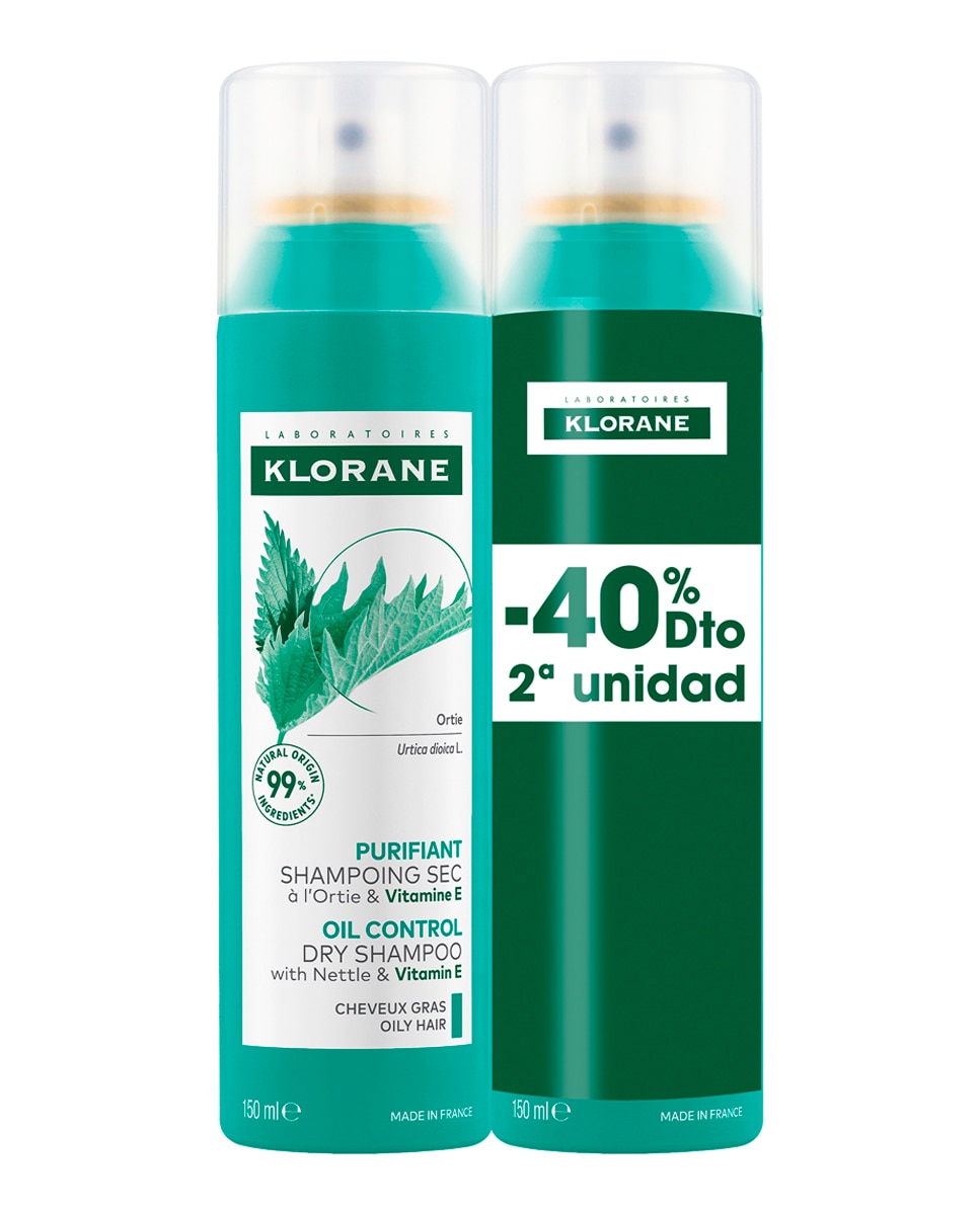 Klorane - Pack Champú Seco Ortiga Klorane.