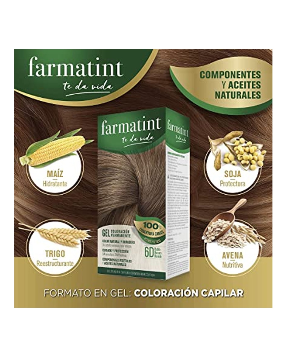 Coloración Permanente Farmatint - 6D Rubio Oscuro Dorado 6D Rubio Oscuro Dorado-2