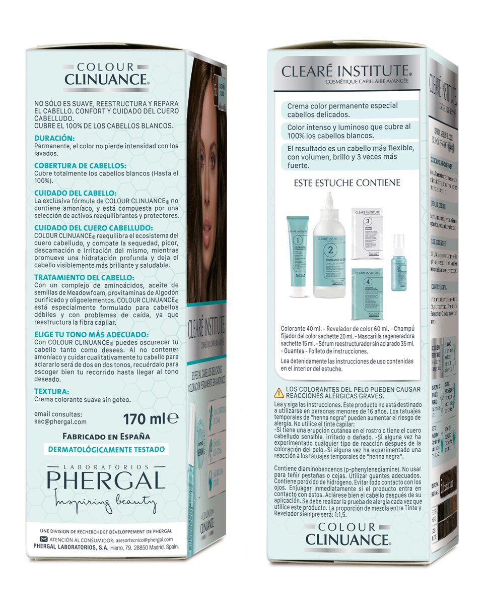 Coloración Permanente Colour Clinuance Cabellos Delicados Clearé Institute - 5.3 Castaño Claro Dorado 5.3 Castaño Claro Dorado-3