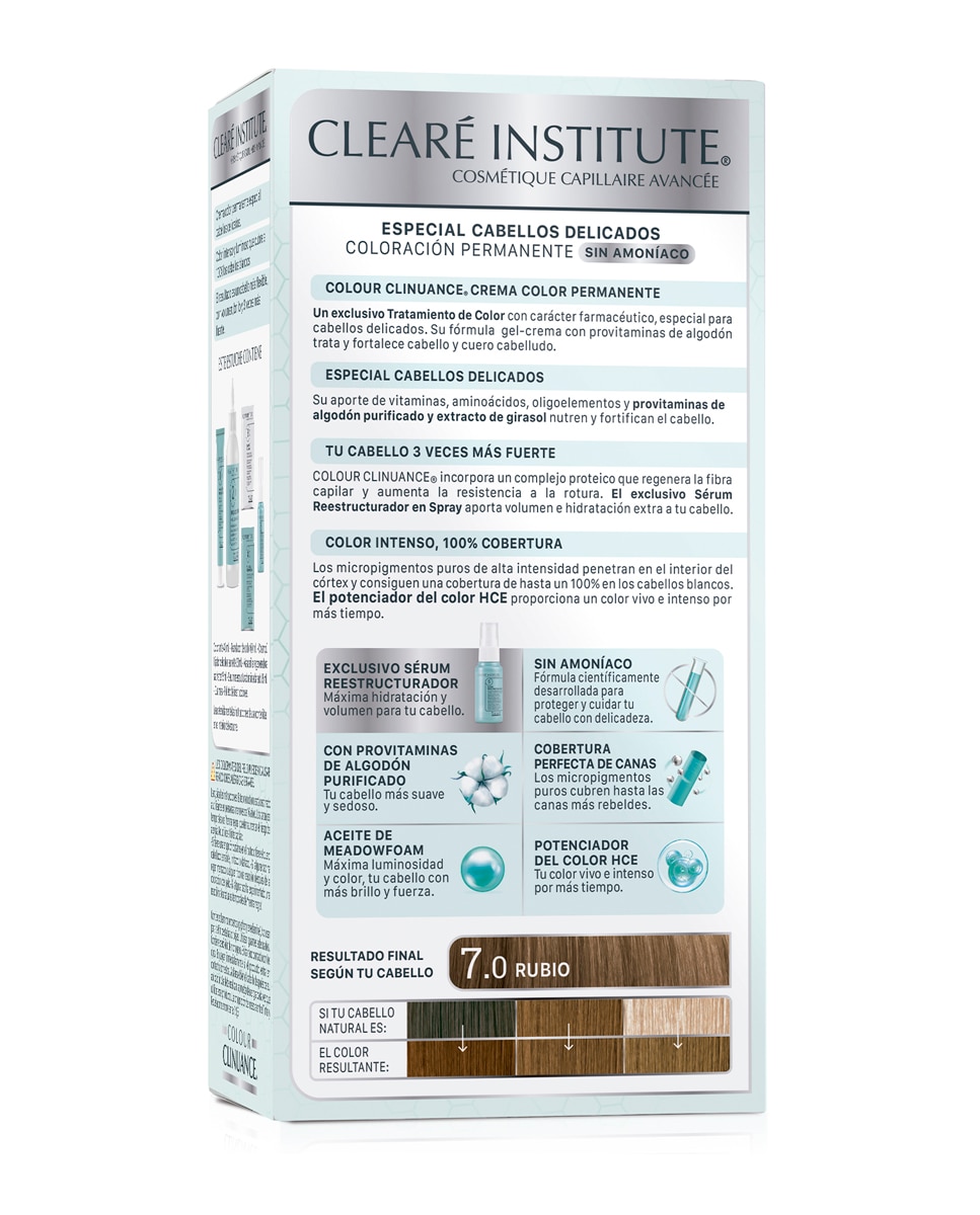 Coloración Permanente Colour Clinuance Cabellos Delicados Clearé Institute - 7.0 Rubio 7.0 Rubio-2