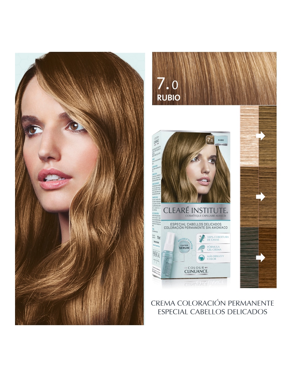 Coloración Permanente Colour Clinuance Cabellos Delicados Clearé Institute - 7.0 Rubio 7.0 Rubio-4