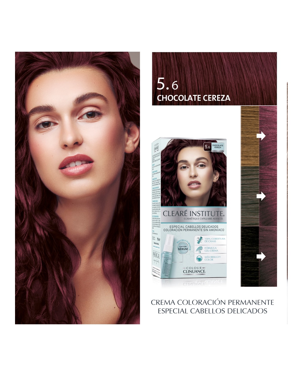 Coloración Permanente Colour Clinuance Cabellos Delicados Clearé Institute - 5.6 Chocolate Cereza 5.6 Chocolate Cereza-4
