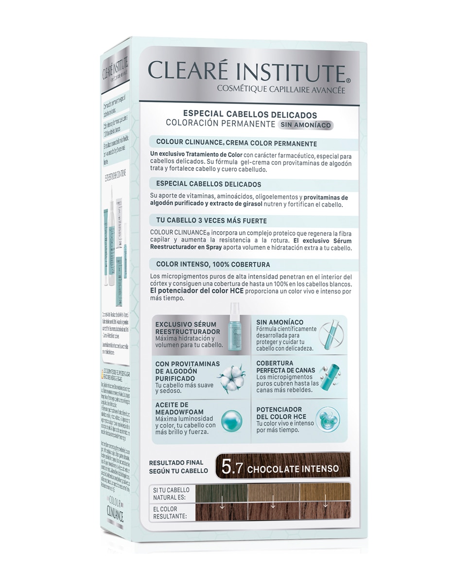 Coloración Permanente Colour Clinuance Cabellos Delicados Clearé Institute - 5.7 Chocolate Intenso 5.7 Chocolate Intenso-2