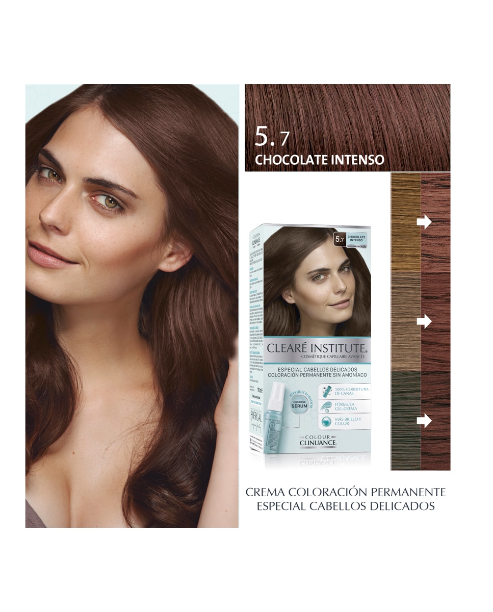 Coloración Permanente Colour Clinuance Cabellos Delicados Clearé Institute - 5.7 Chocolate Intenso 5.7 Chocolate Intenso-4