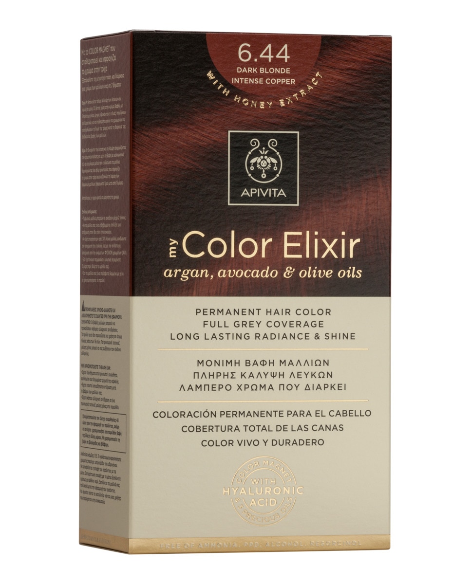 Coloración Permanente My Color Elixir Apivita - N6.44 Rubio oscuro cobrizo intenso N6.44 Rubio oscuro cobrizo intenso-1