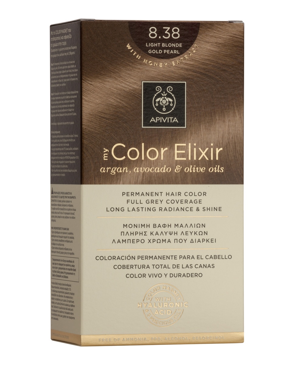 Coloración Permanente My Color Elixir Apivita - N8.38 Rubio claro dorado N8.38 Rubio claro dorado-1