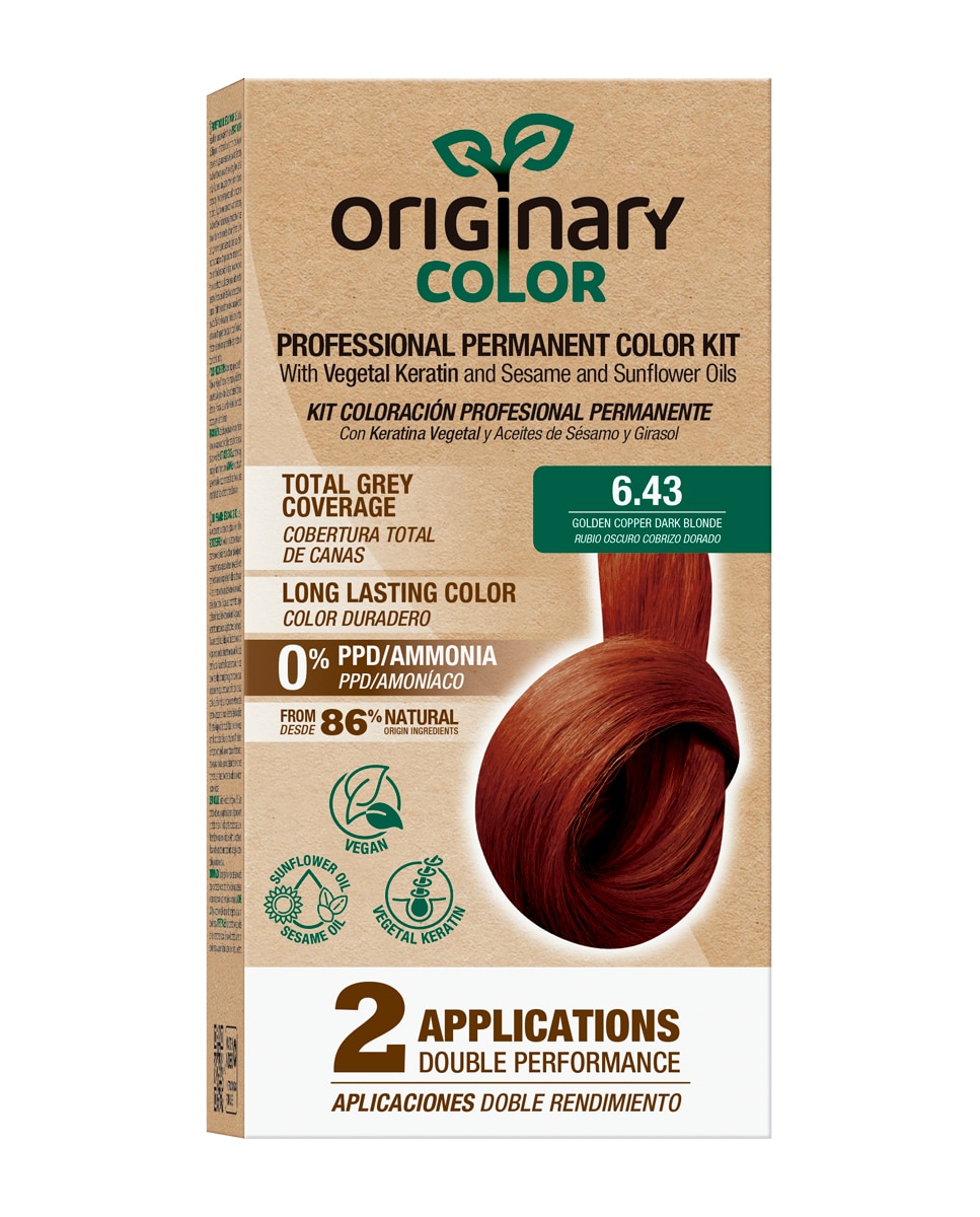Originary Color - Kit de Coloración Profesional Permanente en Dos Aplicaciones Originary Color.