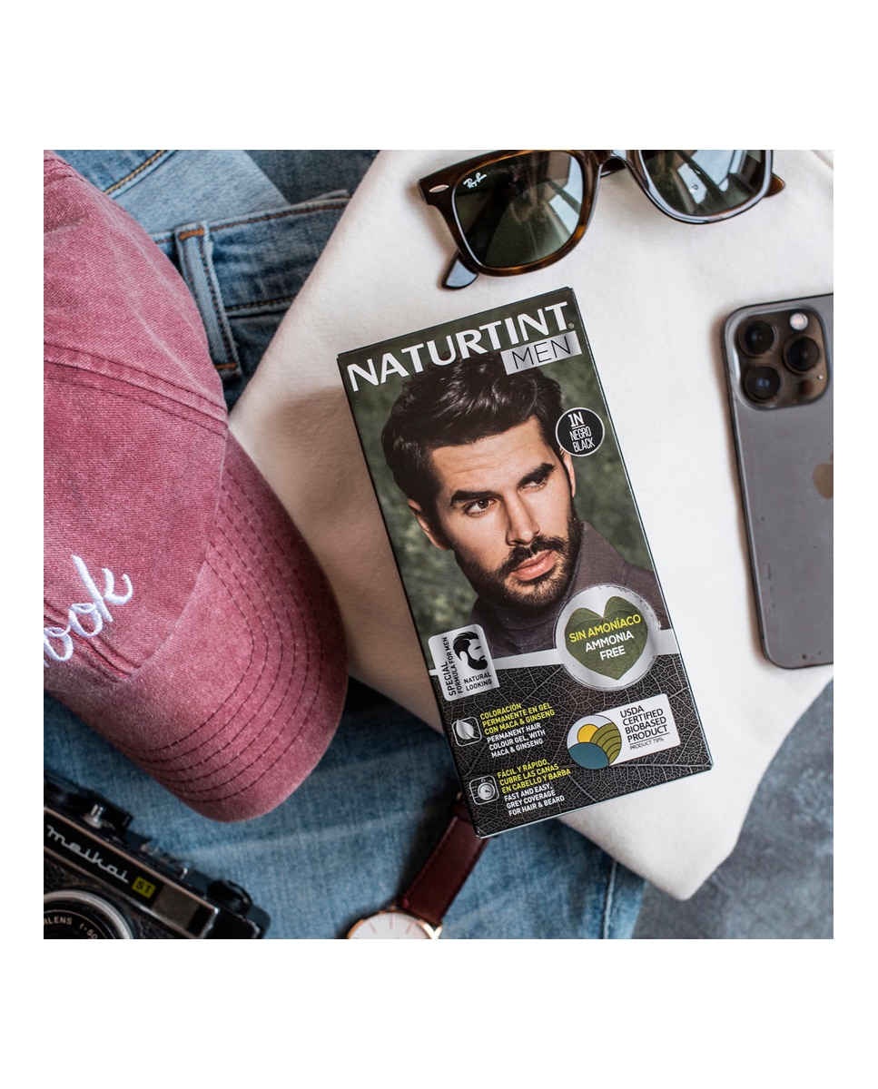 Imagen 9 de Tinte coloración permanente hombre para Cabello y Barba sin amoníaco Naturtint Men - 1N - Negro 1N - Negro