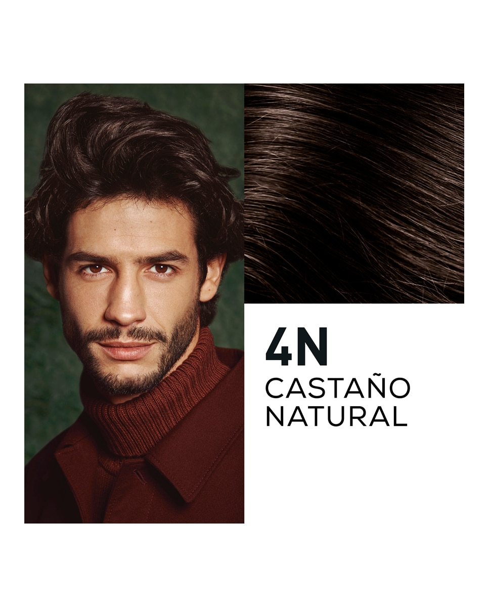 Imagen 3 de Tinte coloración permanente hombre para Cabello y Barba sin amoníaco Naturtint Men - 4N - Castaño Natural 4N - Castaño Natural