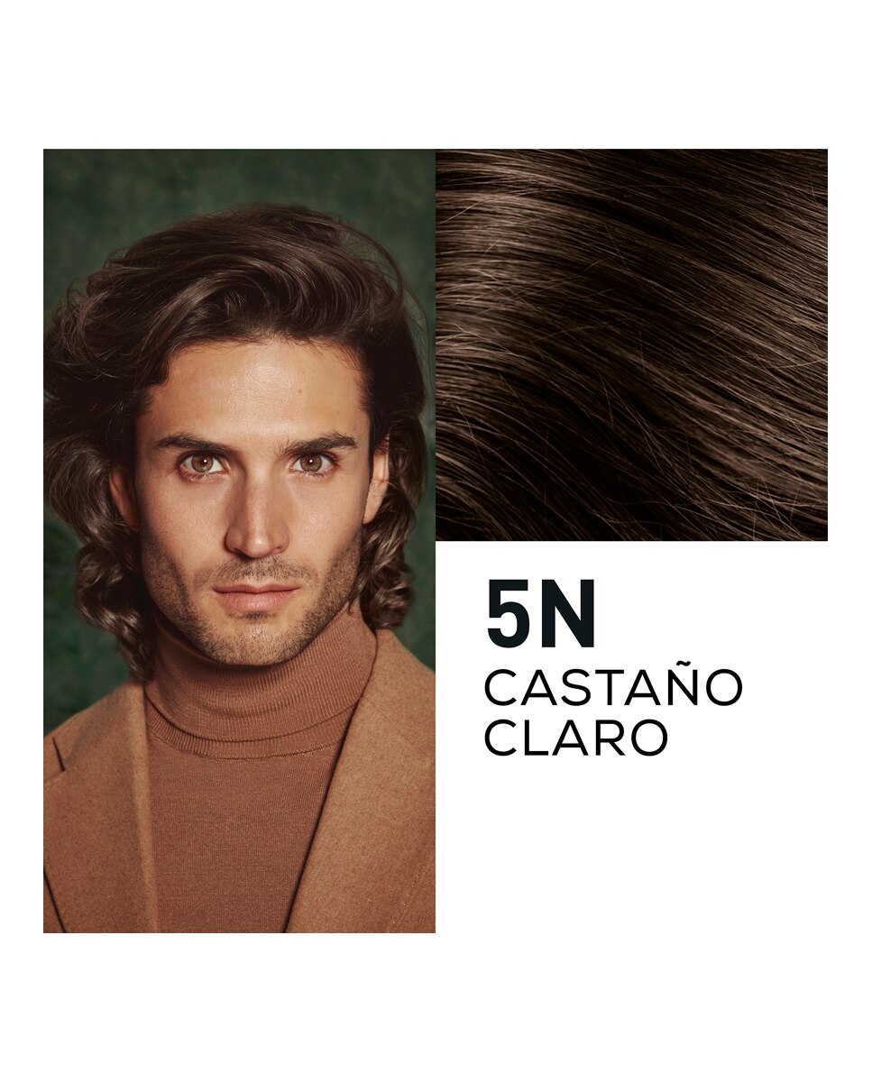 Imagen 3 de Tinte coloración permanente hombre para Cabello y Barba sin amoníaco Naturtint Men - 5N - Castaño Claro 5N - Castaño Claro