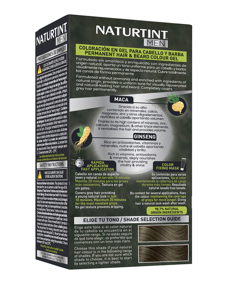 Imagen 2 de Tinte coloración permanente hombre para Cabello y Barba sin amoníaco Naturtint Men - 7N - Rubio Avellana 7N - Rubio Avellana