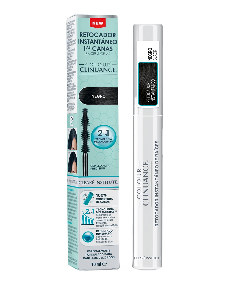 Imagen 2 de Retocador Instantáneo Raíces y Cejas Colour Clinuance 10 ml Clearé Institute - Negro 10 ml Negro