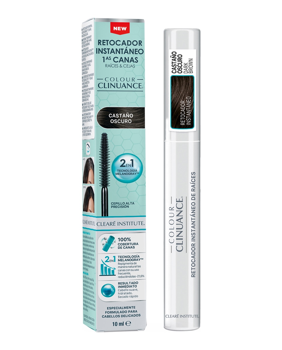Imagen 2 de Retocador Instantáneo Raíces y Cejas Colour Clinuance 10 ml Clearé Institute - Castaño Oscuro 10 ml Castaño Oscuro