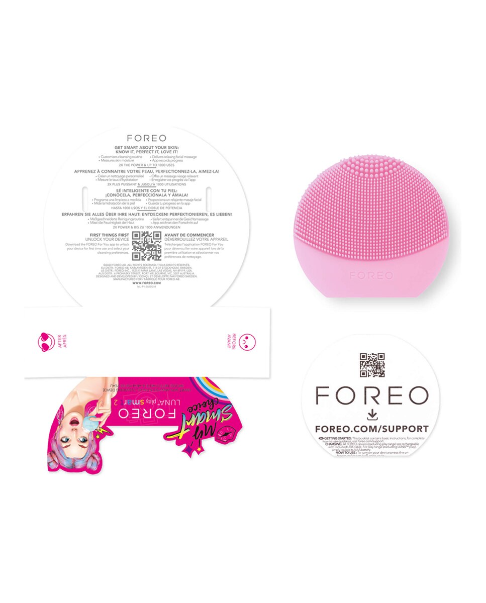 LUNA™ play smart 2 - Dispositivo de limpieza facial y análisis inteligente de la piel FOREO - Rosa Rosa-4