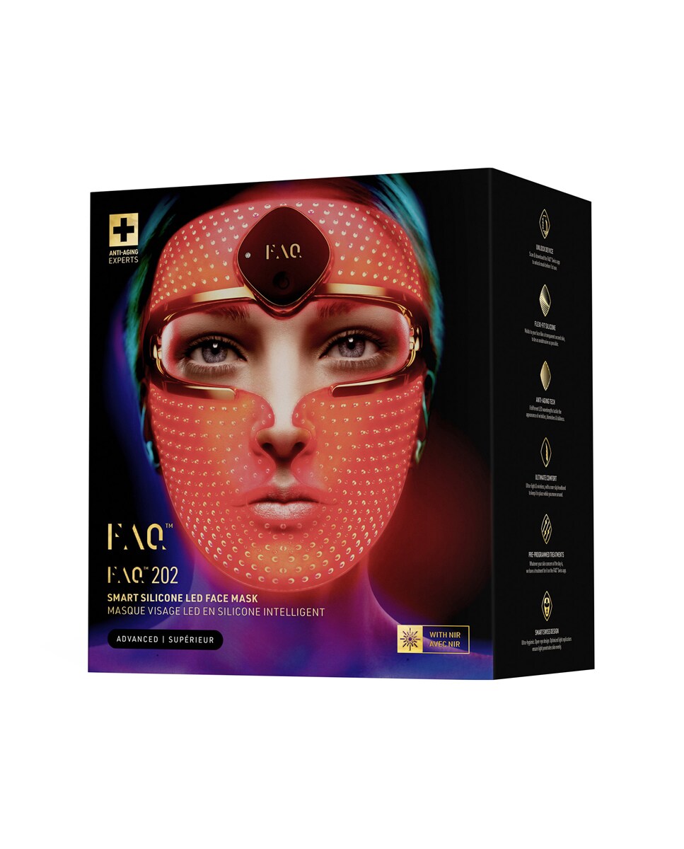 Máscara FAQ™ 202 de silicona: 7 luces LED + NIR, inalámbrico y antienvejecimiento - FOREO 202-1