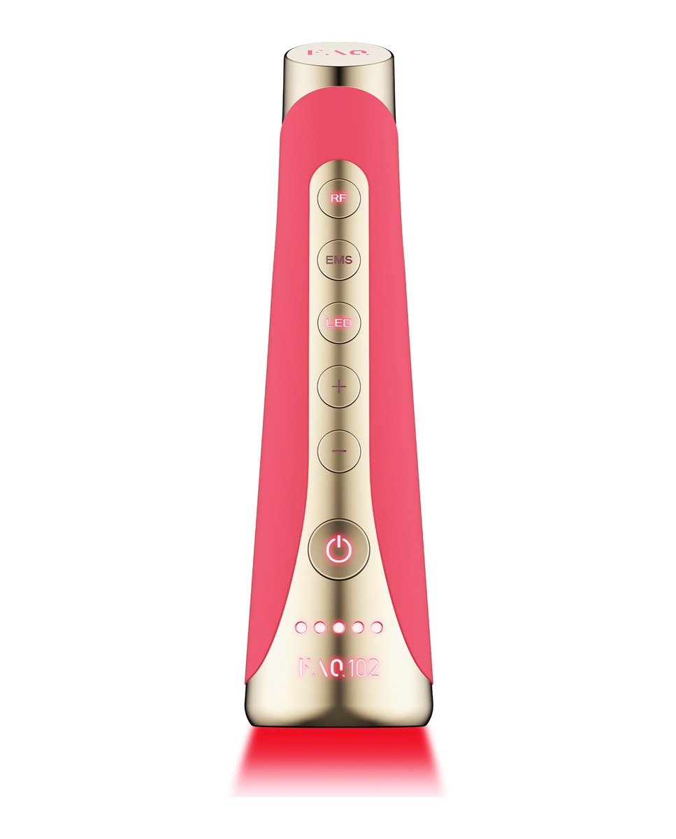 FAQ - FAQ™ 102 Dispositivo profesional de rejuvenecimiento facial con radiofrecuencia, electroestimulación muscular y terapia de luz LED Pink Ruby.