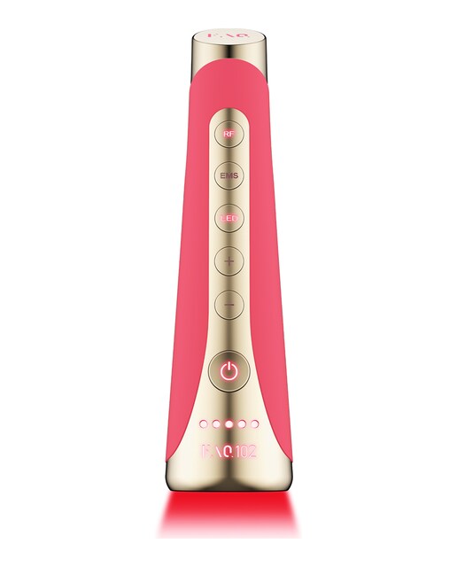 FAQ™ 102 Dispositivo profesional de rejuvenecimiento facial con radiofrecuencia, electroestimulación muscular y terapia de luz LED Pink Ruby