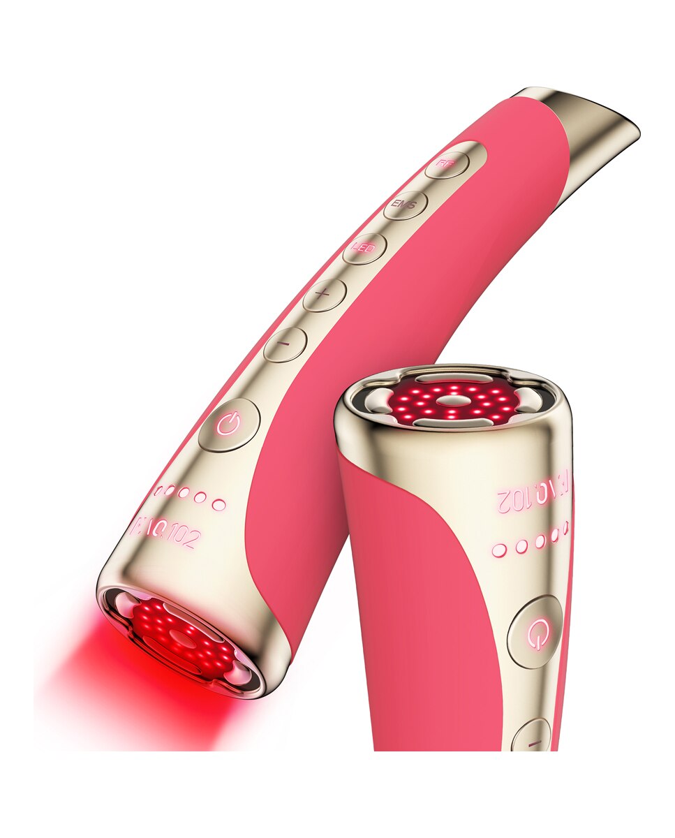 FAQ™ 102 Dispositivo profesional de rejuvenecimiento facial con radiofrecuencia, electroestimulación muscular y terapia de luz LED - Pink Ruby Pink Ruby-3