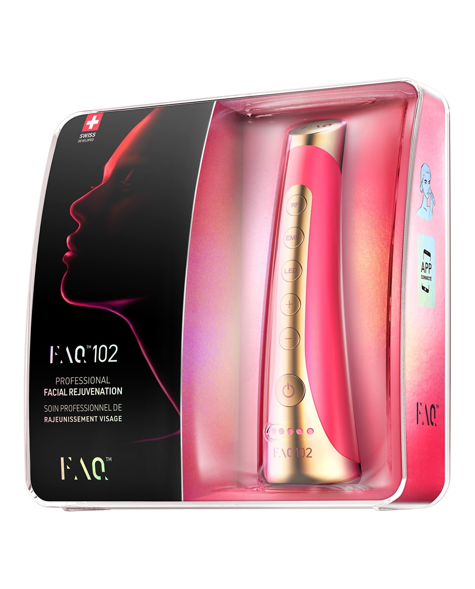 FAQ™ 102 Dispositivo profesional de rejuvenecimiento facial con radiofrecuencia, electroestimulación muscular y terapia de luz LED - Pink Ruby Pink Ruby-4