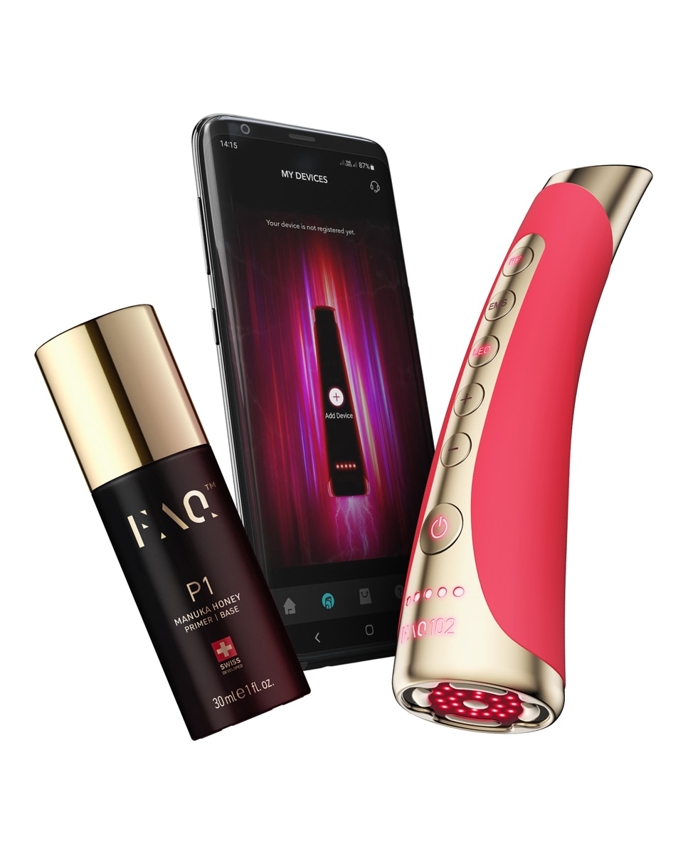 FAQ™ 102 Dispositivo profesional de rejuvenecimiento facial con radiofrecuencia, electroestimulación muscular y terapia de luz LED - Pink Ruby Pink Ruby-7
