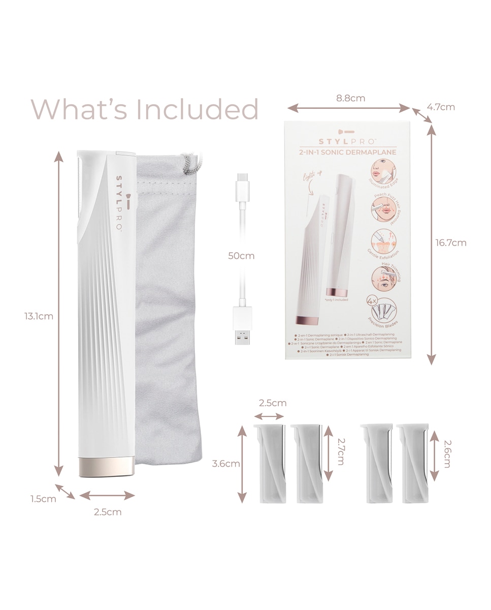 Imagen 4 de Exfoliador 2-In-1 Light Up Sonic Dermaplane Stylpro