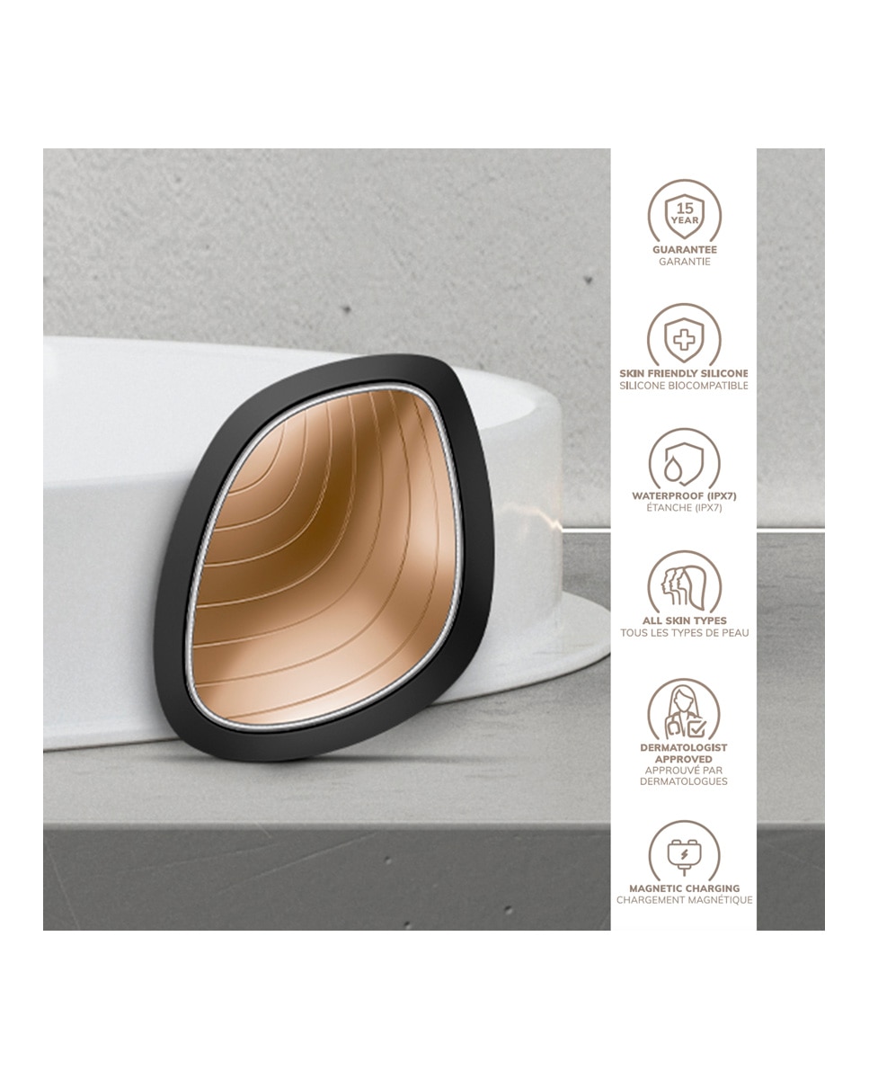 Imagen 4 de Cepillo Facial Sonic Warm & Cool Mask 9 in 1 Black Gold Geske