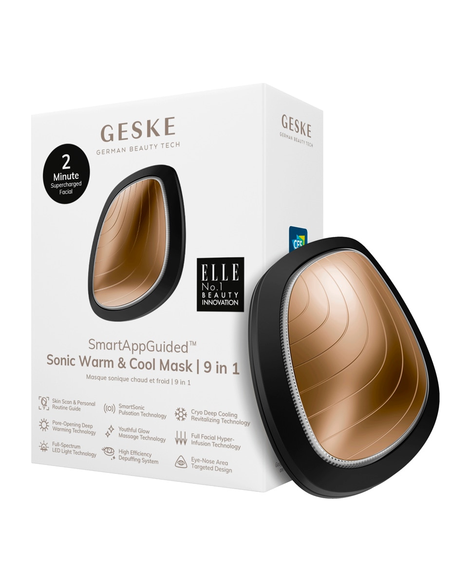 Imagen 6 de Cepillo Facial Sonic Warm & Cool Mask 9 in 1 Black Gold Geske