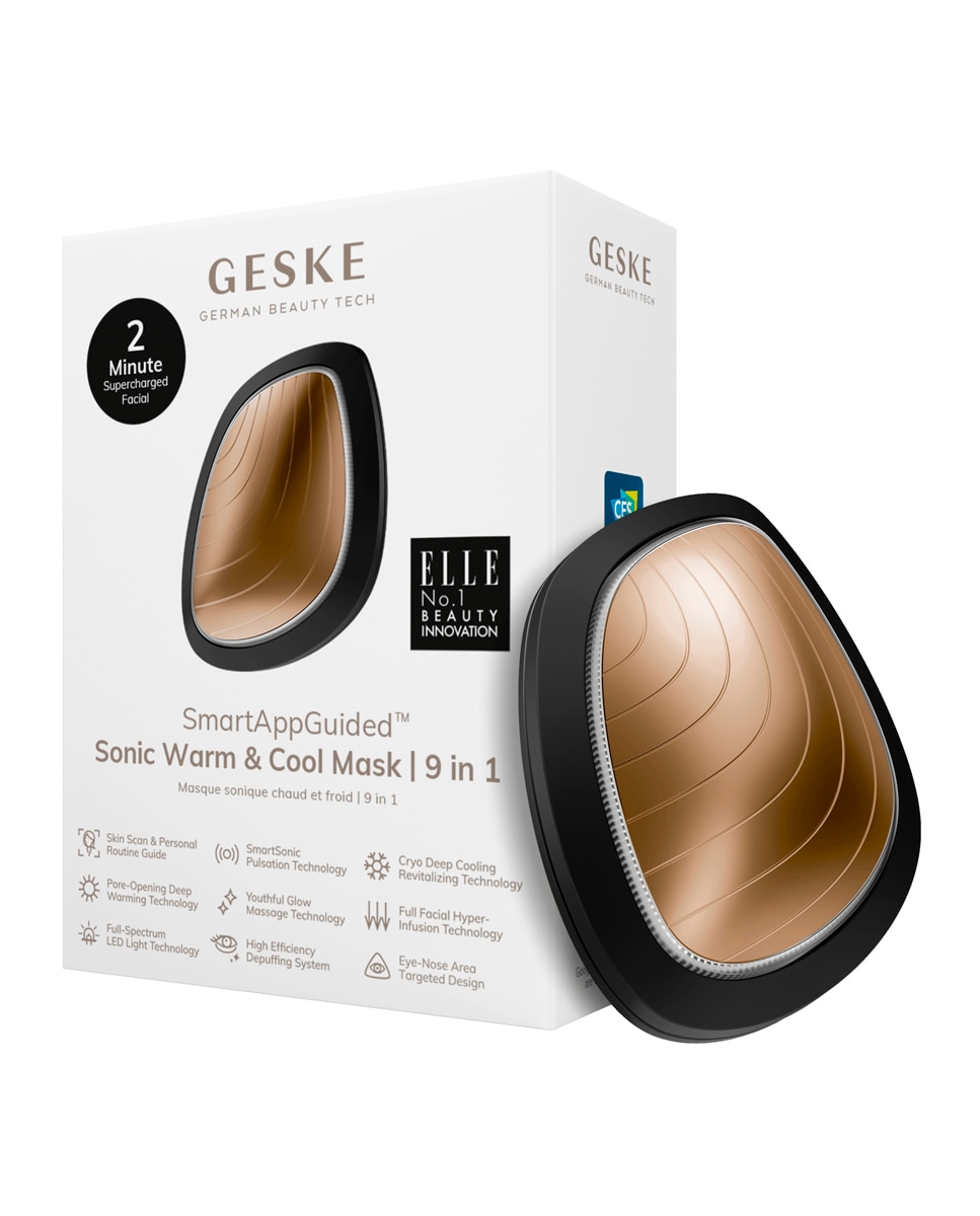 Imagen 7 de Cepillo Facial Sonic Warm & Cool Mask 9 in 1 Black Gold Geske