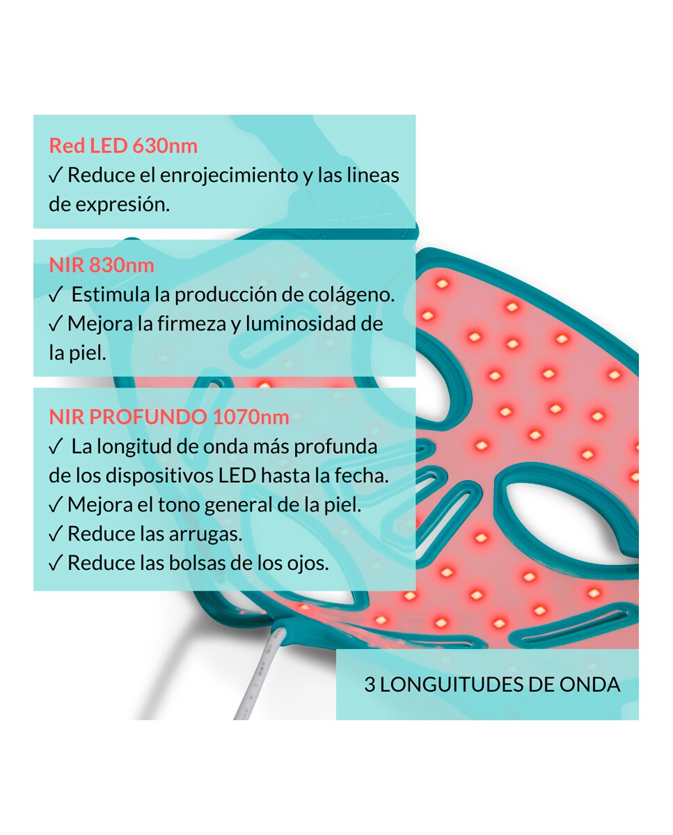 Máscara Facial Led Antiedad Glo Mask 4